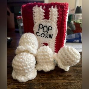 Handmade popcorn catnip toys.